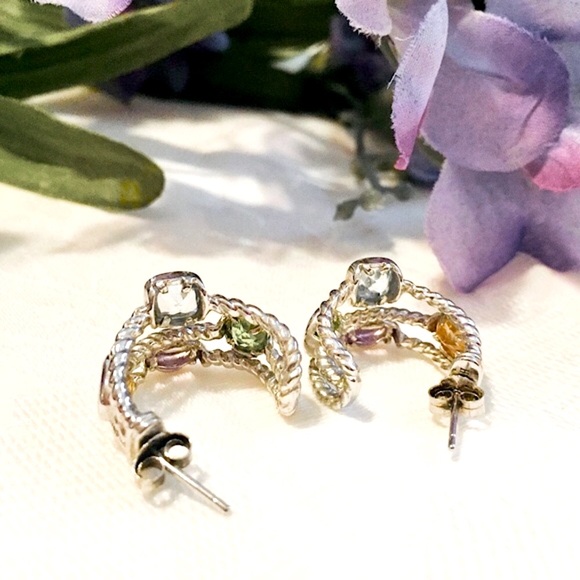 SOLD Sterling Topaz Amethyst Peridot Citrine Ear - Picture 3 of 14